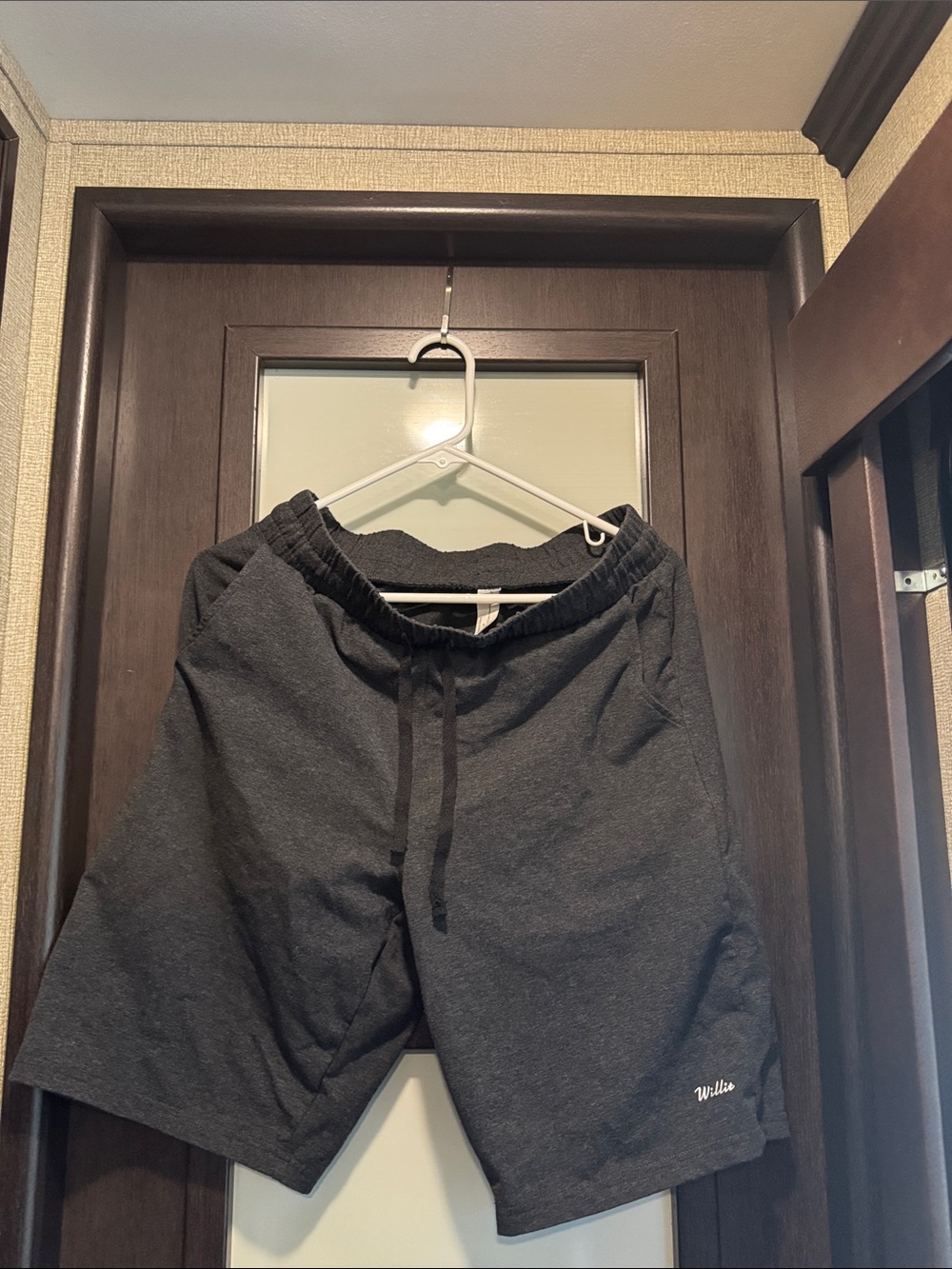 Willie Black Gray Cotton Blend Drawstring Lounge Shorts Size M